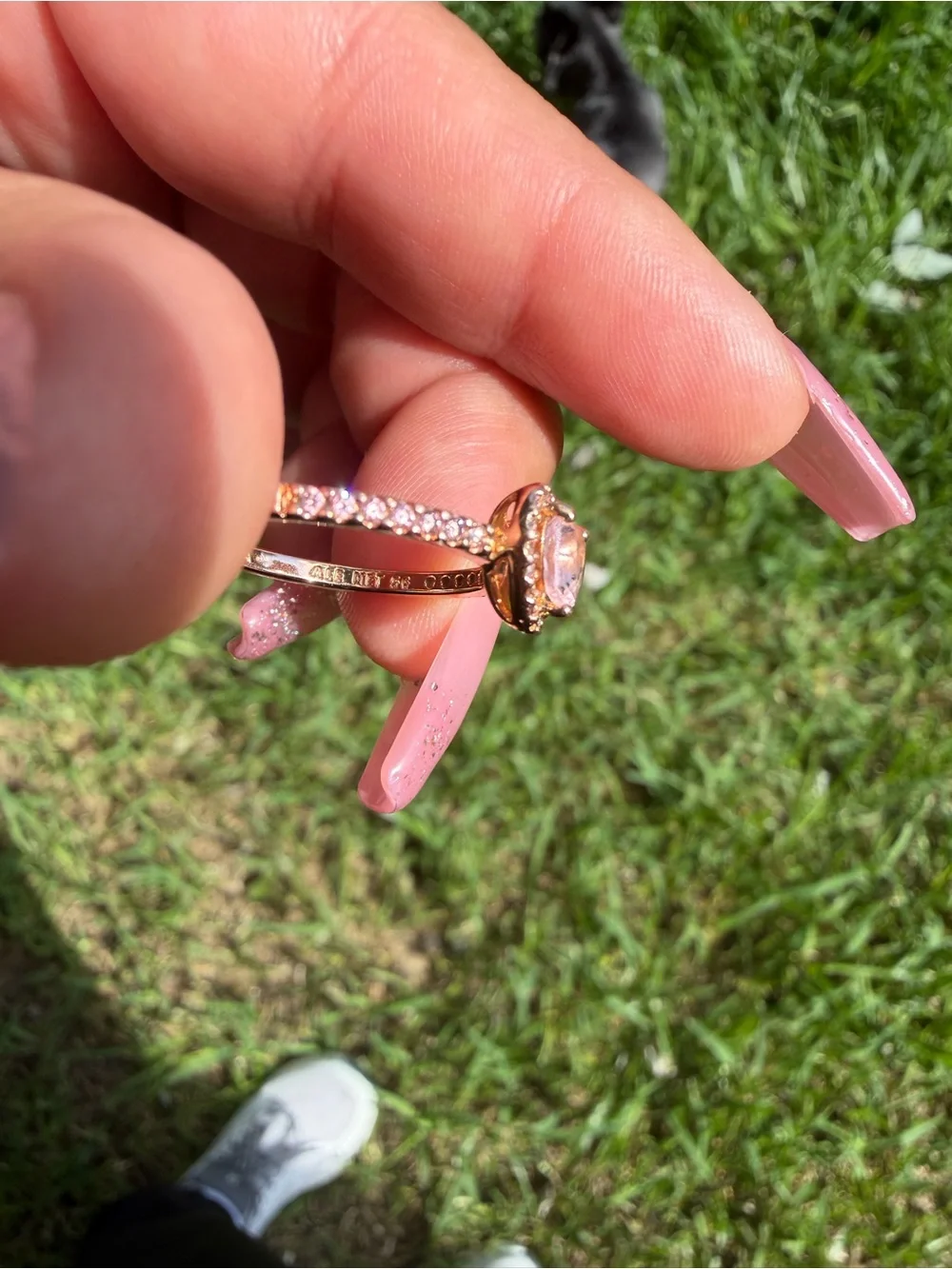 Pandora Rose Gold Heart Ring with Pavé Accent